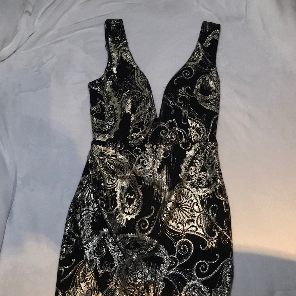 Dress: Black and gold